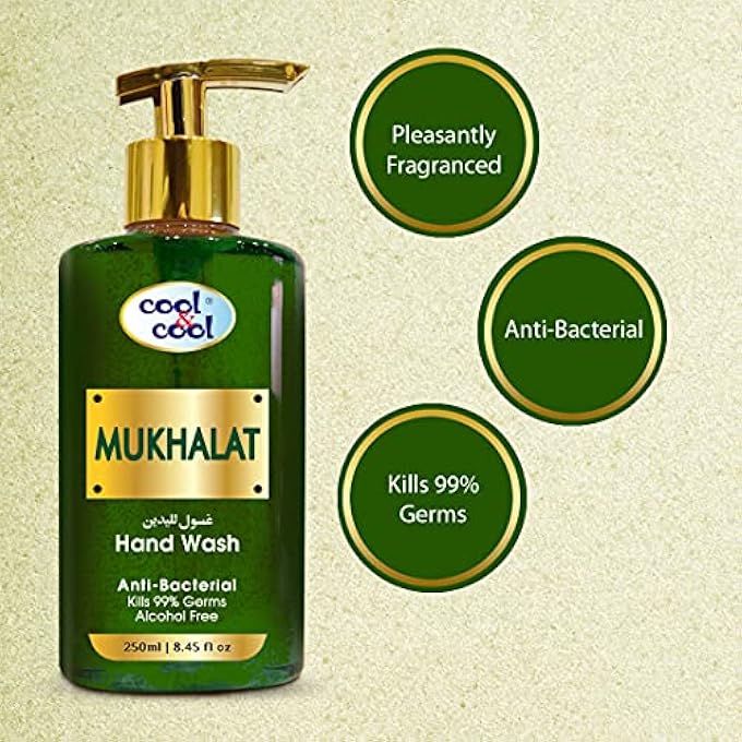 Cool & Cool ARABIC SERIES MUKHALAT HAND WASH -250ML - ANTIBACTERIAL, ALCOHOL-FREE, MOISTURIZING WITH VITAMIN E, 99% GERM-KILLING FORMULA - Image 3